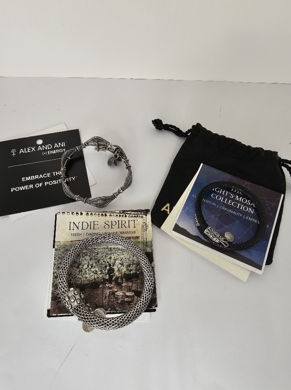 Alex and Ani 3 Bracelets Indie Spirit, Night Mosaic & Snake Mesh Auth. Vintage